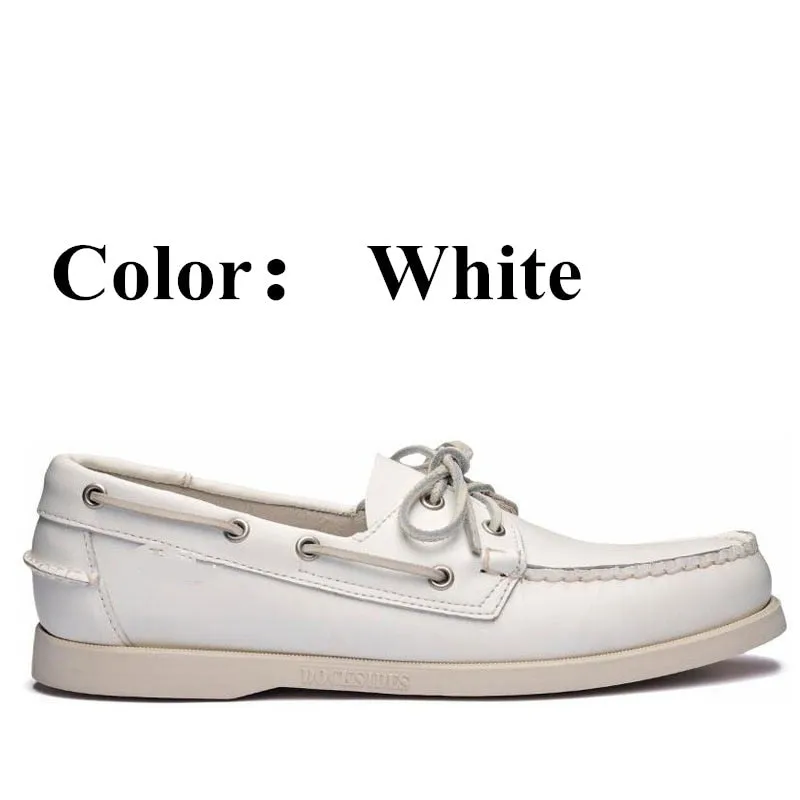 Men Genuine Leather Driving Shoes Docksides Classic Boat Shoe