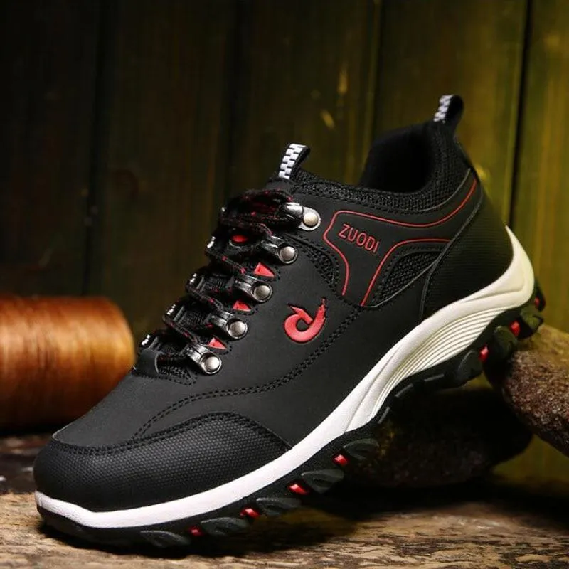 Men Sports Casual Wearable Hiking Sneakers Male Non-slip Running Quality Leather Shoes