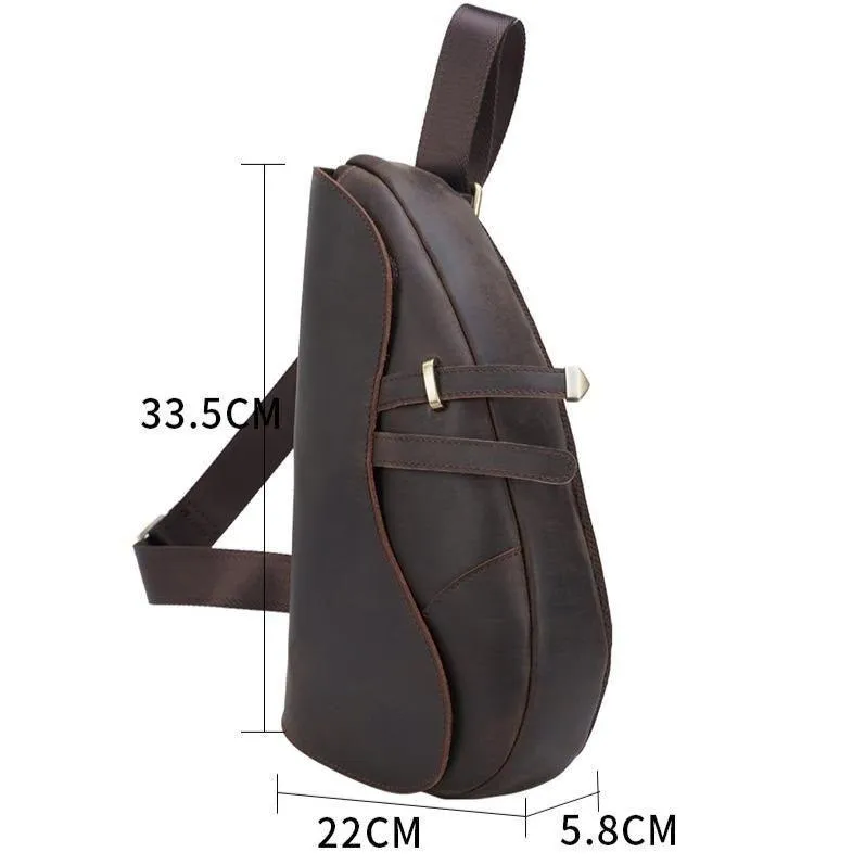 Mens Leather Sling Bag Casual Crossbody Bags