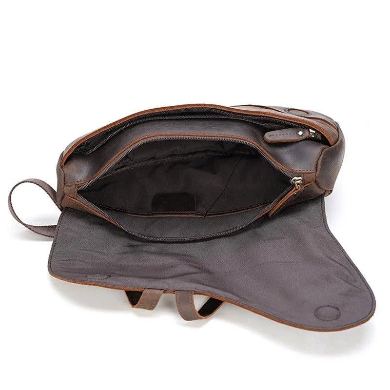 Mens Leather Sling Bag Casual Crossbody Bags
