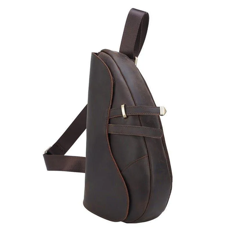 Mens Leather Sling Bag Casual Crossbody Bags
