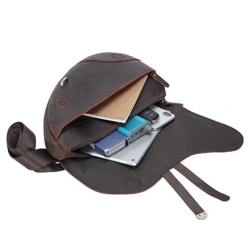 Mens Leather Sling Bag Casual Crossbody Bags
