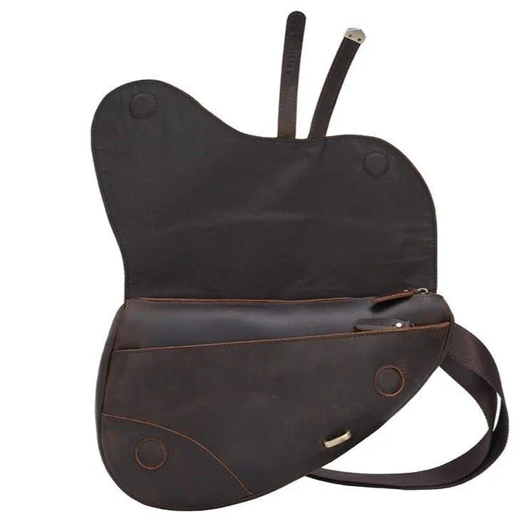 Mens Leather Sling Bag Casual Crossbody Bags