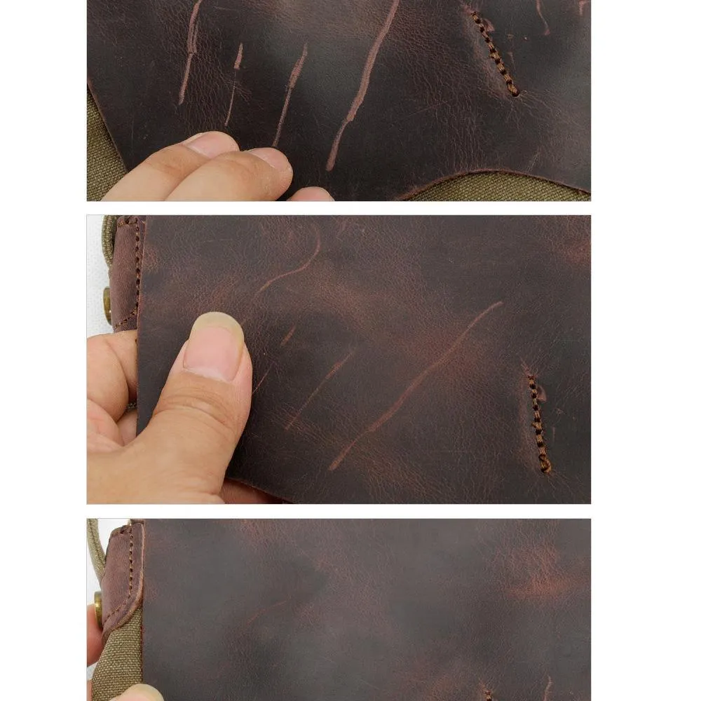 Mens Leather Sling Bag Casual Crossbody Bags