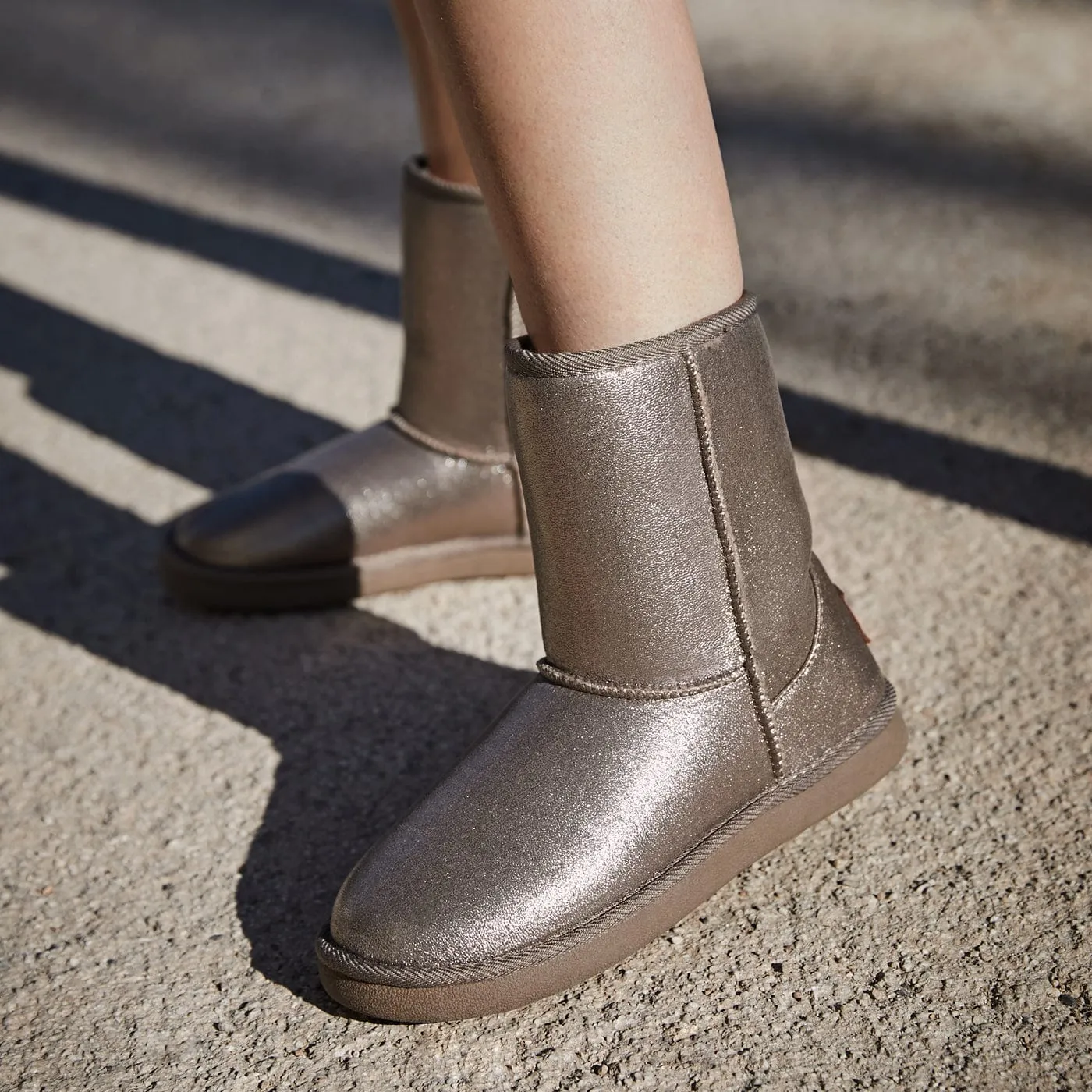 Metallic Taupe Bow Australian Boots