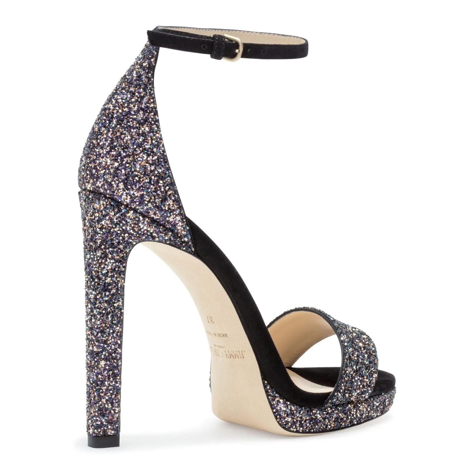 Misty 120 Black Suede Glitter Sandals