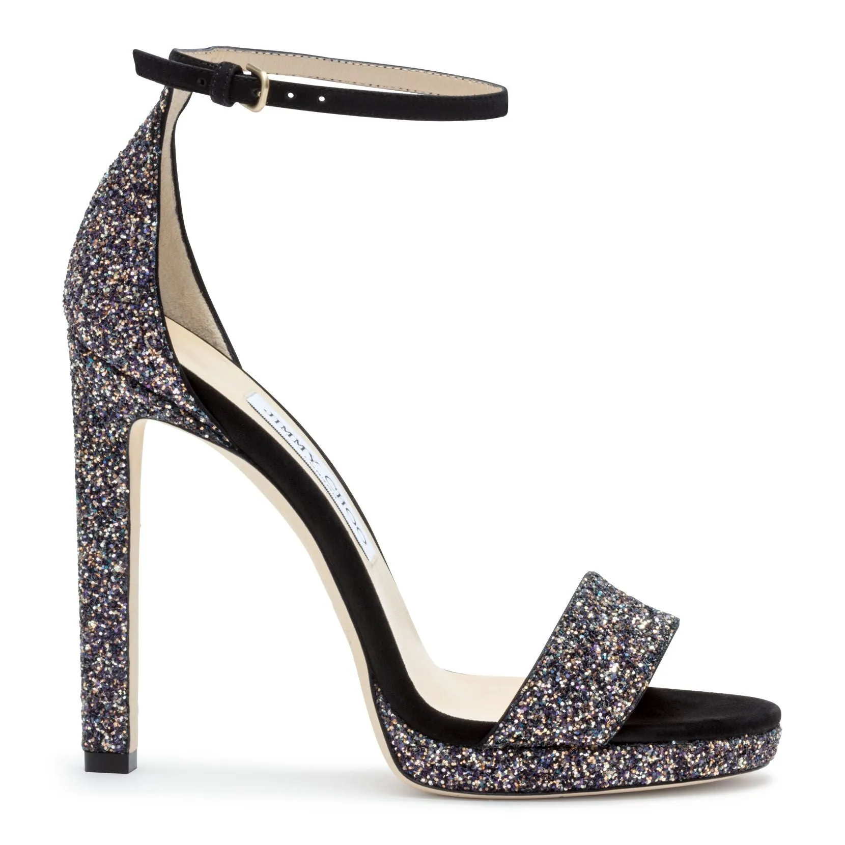 Misty 120 Black Suede Glitter Sandals