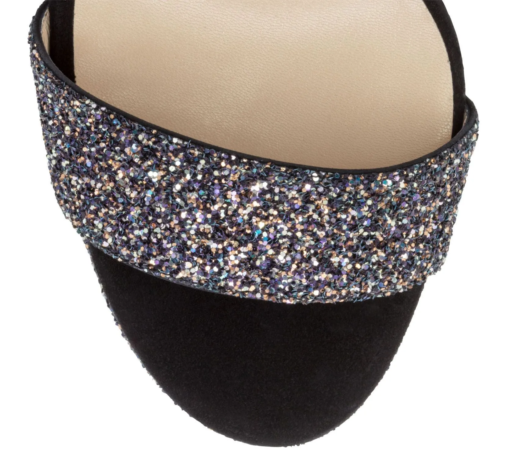 Misty 120 Black Suede Glitter Sandals