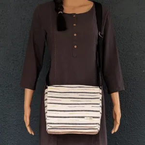 Multicolored Upcycled Handwoven Designer Messenger Bag (MBD1224-003) PS_W