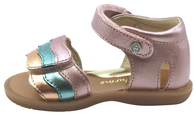 Naturino Girl's Metallic Rainbow Sandals with Hook and Loop Strap