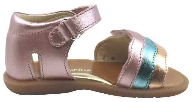 Naturino Girl's Metallic Rainbow Sandals with Hook and Loop Strap