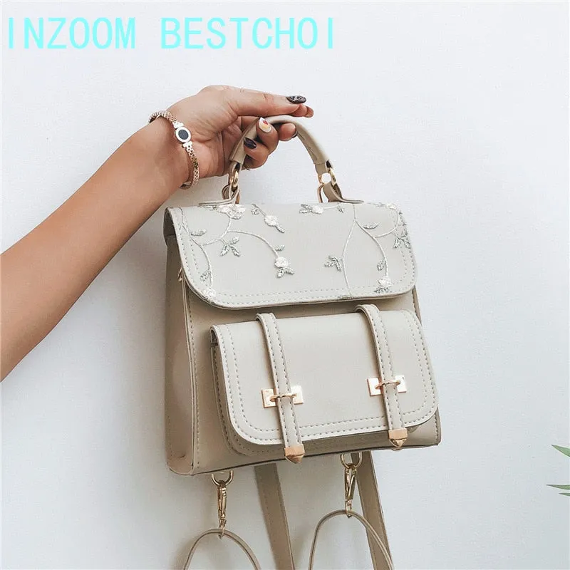 New Listing Summer Small Fresh Flower Embroidery Backpack 2020 Korean Student Backpack Casual Mini Girl Small Backpacks