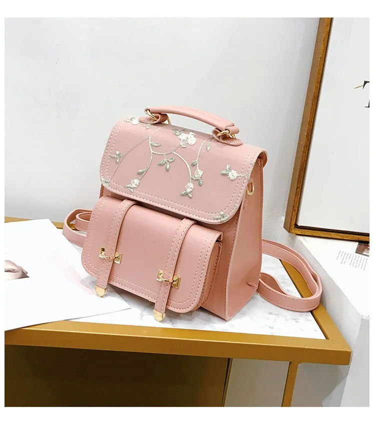 New Listing Summer Small Fresh Flower Embroidery Backpack 2020 Korean Student Backpack Casual Mini Girl Small Backpacks