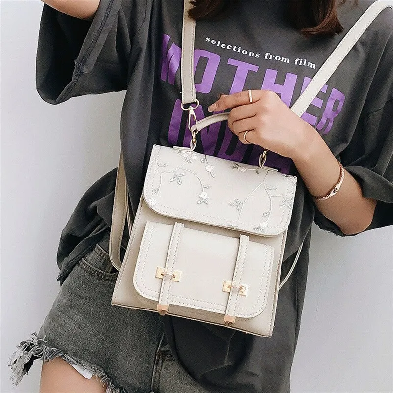 New Listing Summer Small Fresh Flower Embroidery Backpack 2020 Korean Student Backpack Casual Mini Girl Small Backpacks