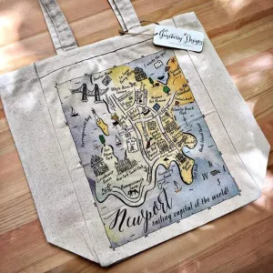 Newport, Rhode Island City Map Tote