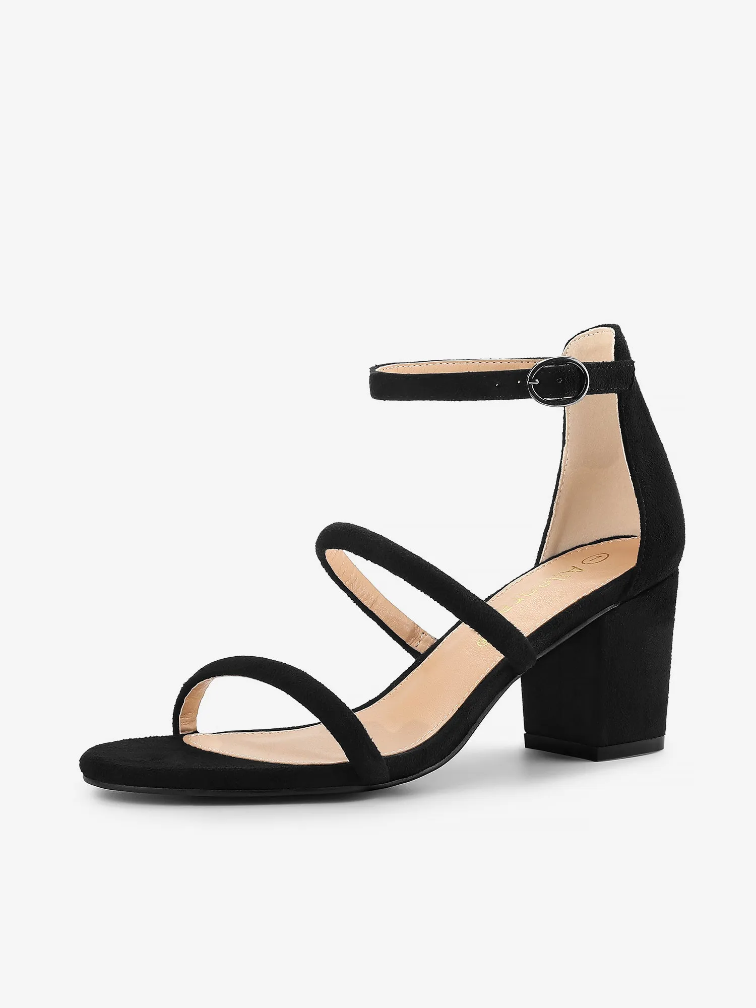 Open Toe Ankle Strap Chunky Heel Sandals