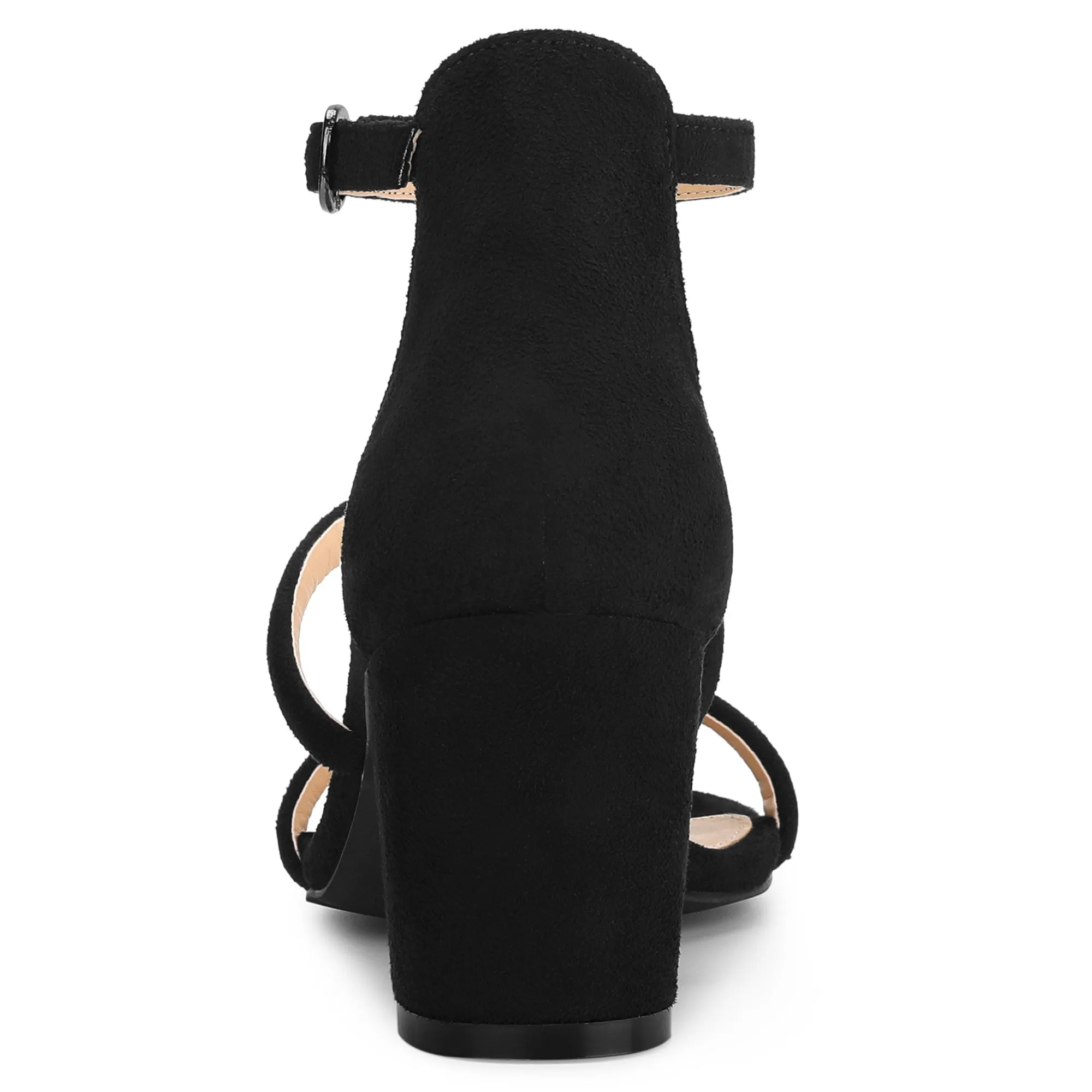 Open Toe Ankle Strap Chunky Heel Sandals