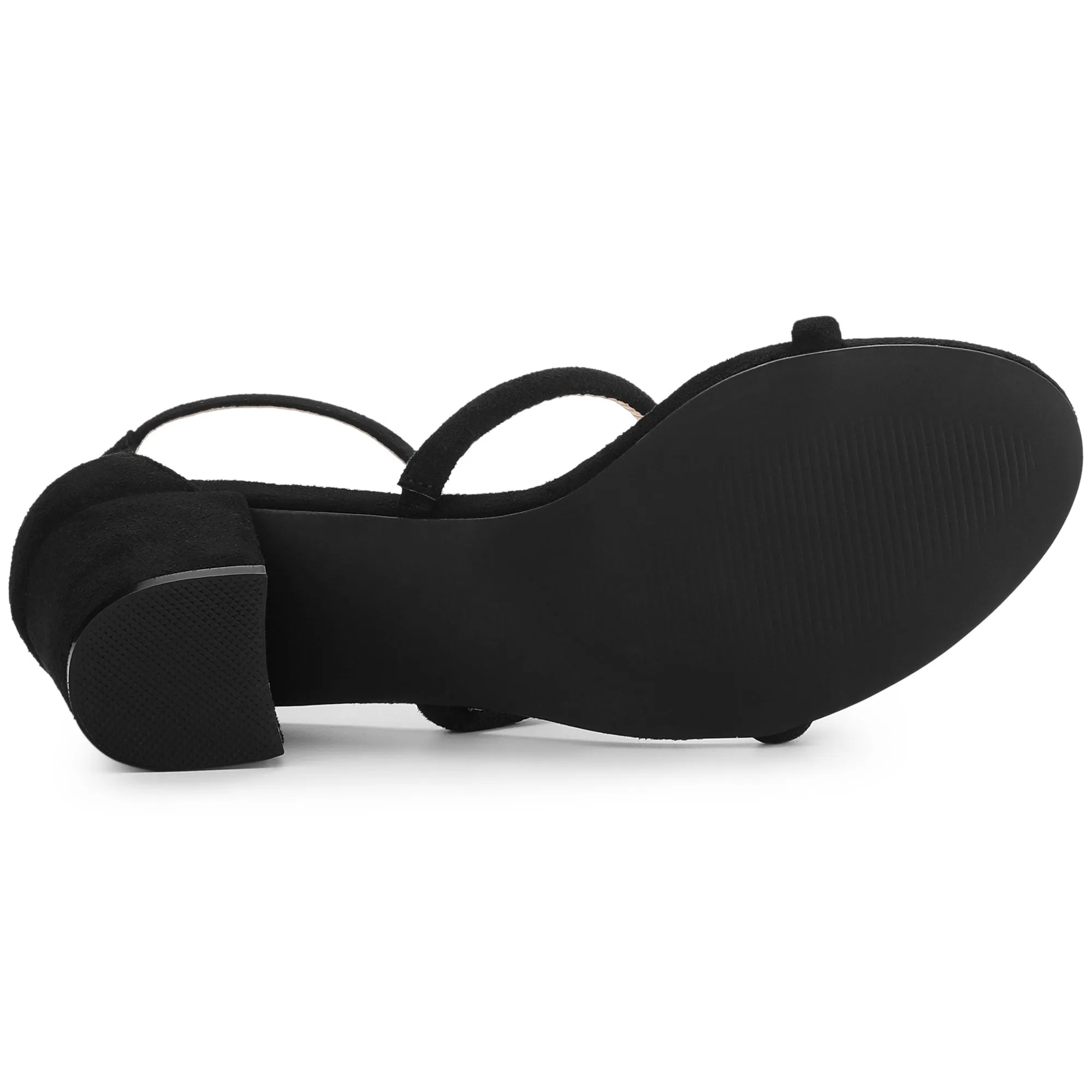 Open Toe Ankle Strap Chunky Heel Sandals