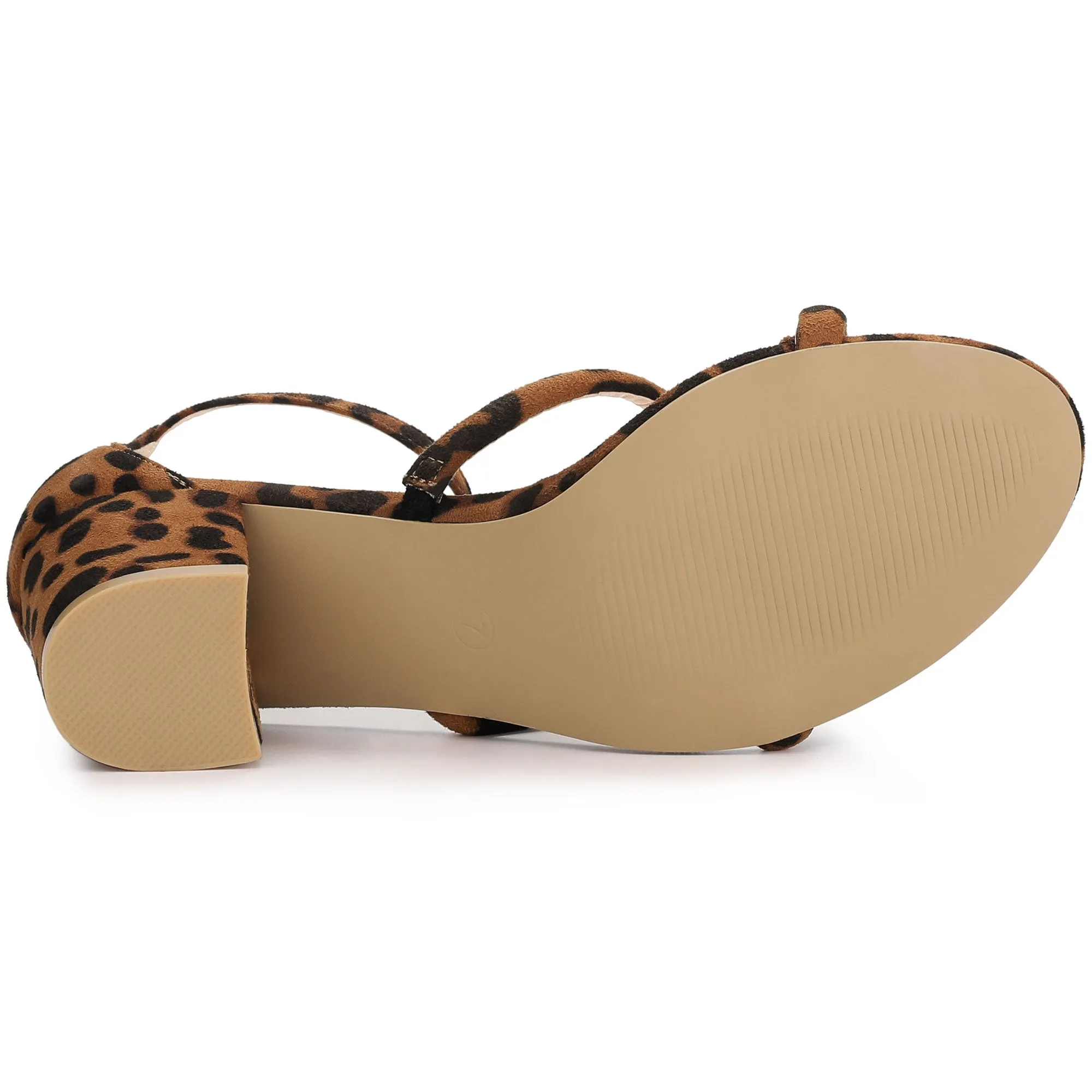 Open Toe Ankle Strap Chunky Heel Sandals