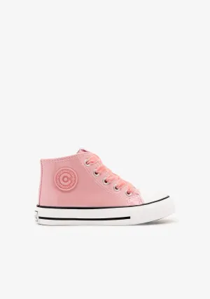 Pink Patent Leather High Top Sneakers