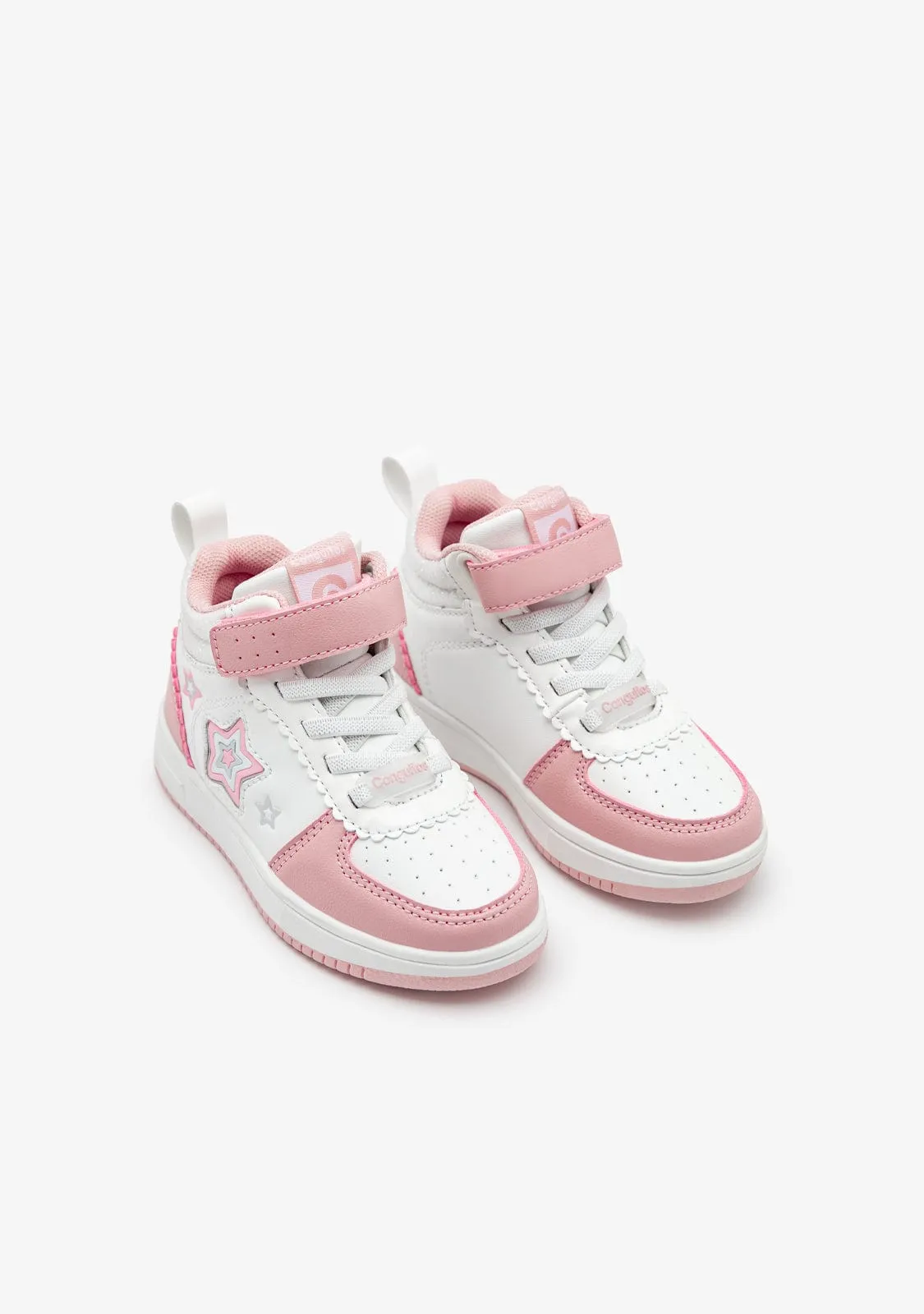 Pink Stars with lights High Top Sneakers