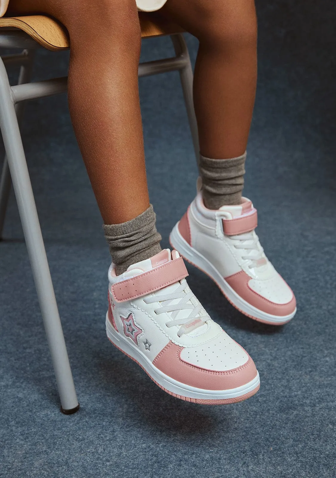 Pink Stars with lights High Top Sneakers