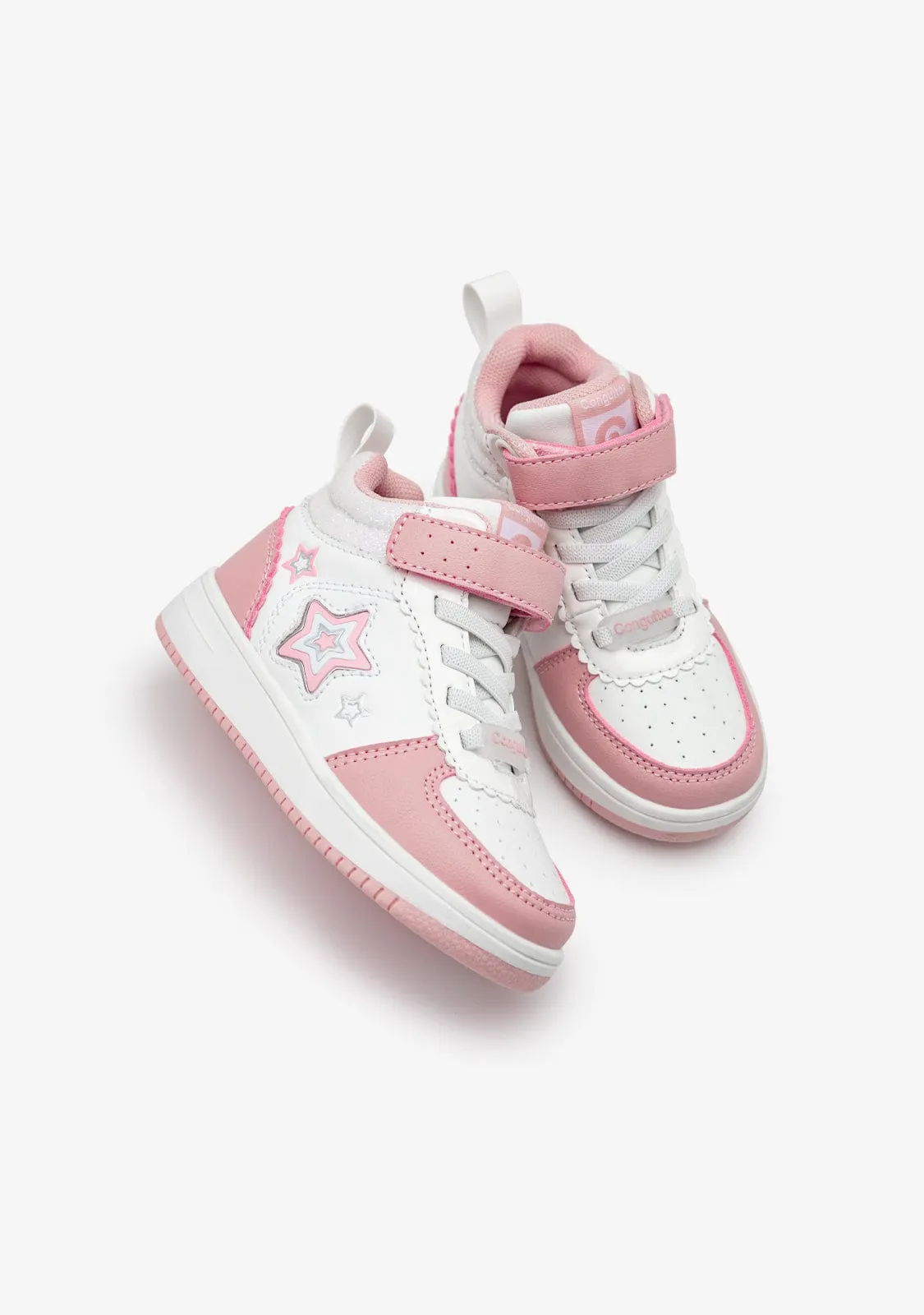 Pink Stars with lights High Top Sneakers