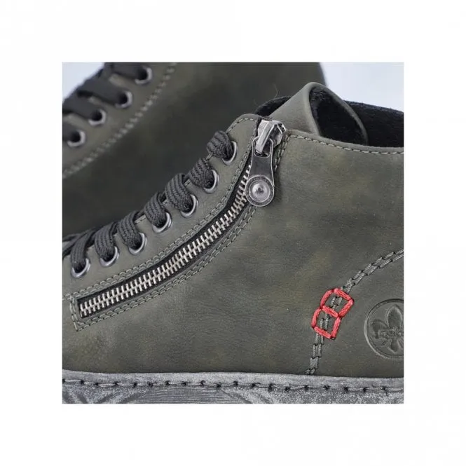 Rieker Zip & Lace Boot N0921-54 Ladies Boot Forest Green