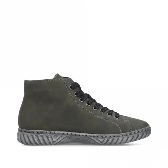 Rieker Zip & Lace Boot N0921-54 Ladies Boot Forest Green