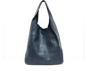 Rustic Vegan Leather Hobo with Cross Body Handbag Included- Navy