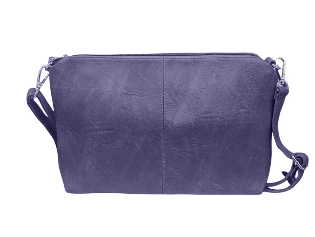 Rustic Vegan Leather Hobo with Cross Body Handbag Included- Navy