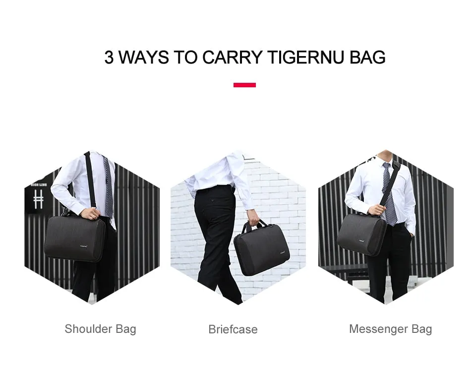 Sidiou Group Men Business Handbag Messenger Bag Laptop Bag  Travel Shoulder Bag Men's Briefcases