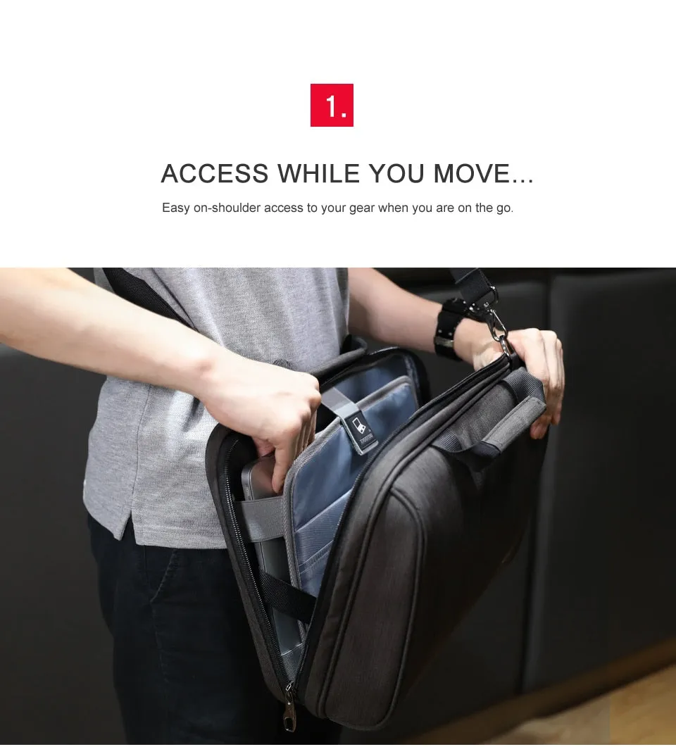 Sidiou Group Men Business Handbag Messenger Bag Laptop Bag  Travel Shoulder Bag Men's Briefcases