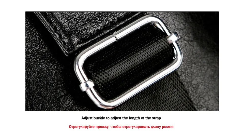 Sidiou Group Theftproof Vintage Leather Messenger Bag Men's Sling Bag With Headphone Hole Chest Bag