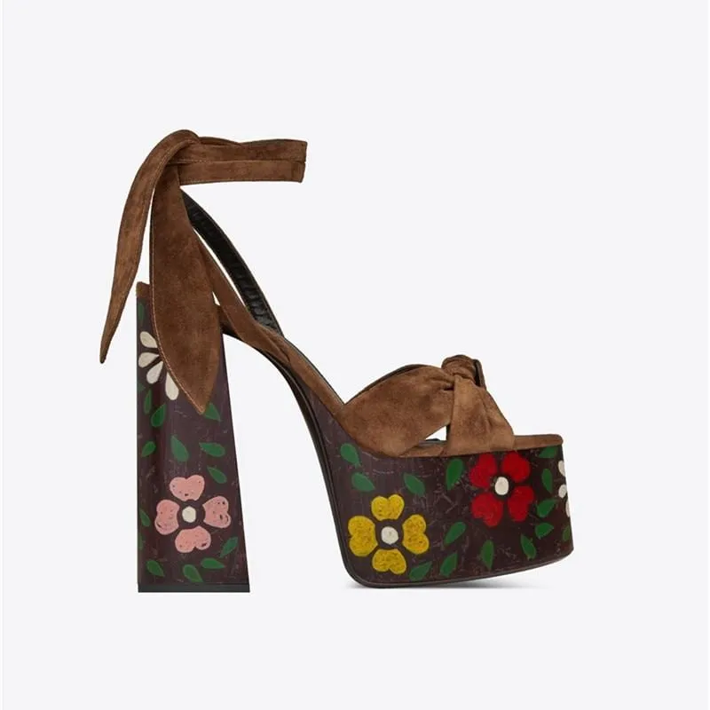 Silk Peep Toe Ankle Strap Heels