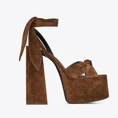 Silk Peep Toe Ankle Strap Heels