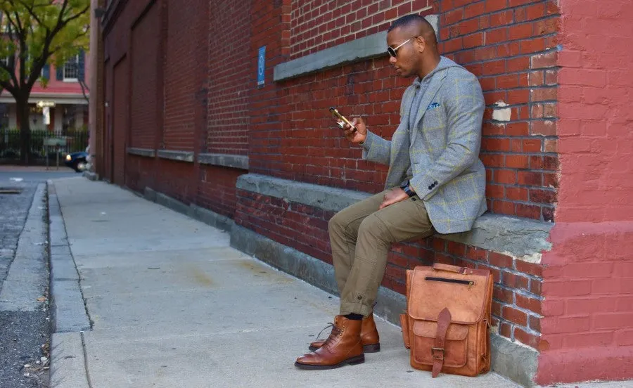 Small Leather Backpack 14"