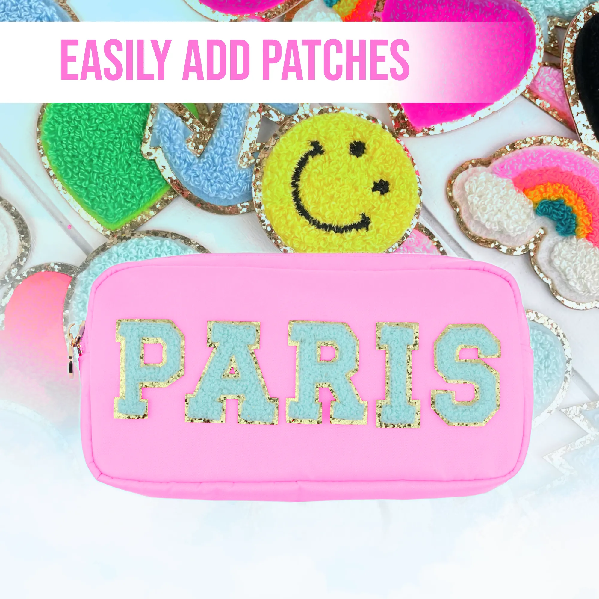 Small Makeup Bag For Purse - Pink Cosmetics Bag For Women - Travel Toiletry Bag
