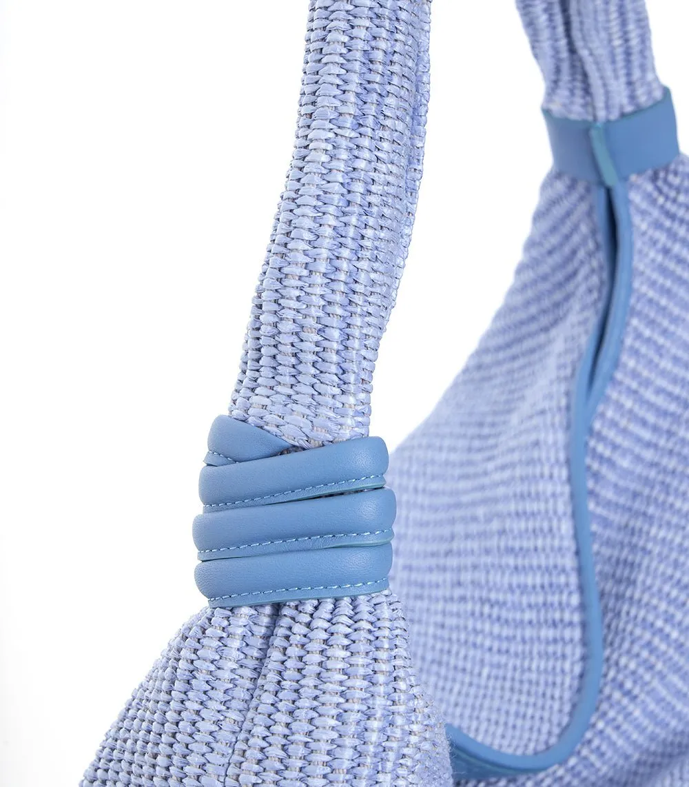 Spetses Straw Hobo Shoulder Bag Sky