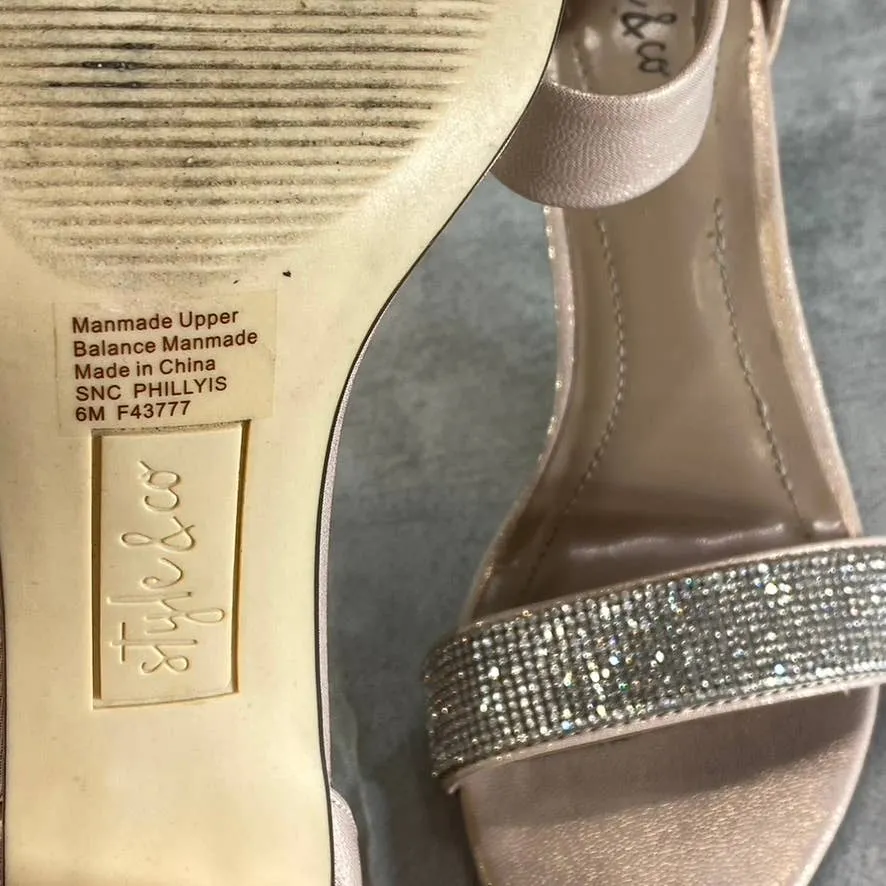 STYLE & CO Women's Blush-Silver Embellished Phillyis Two-Piece Evening Sandals
