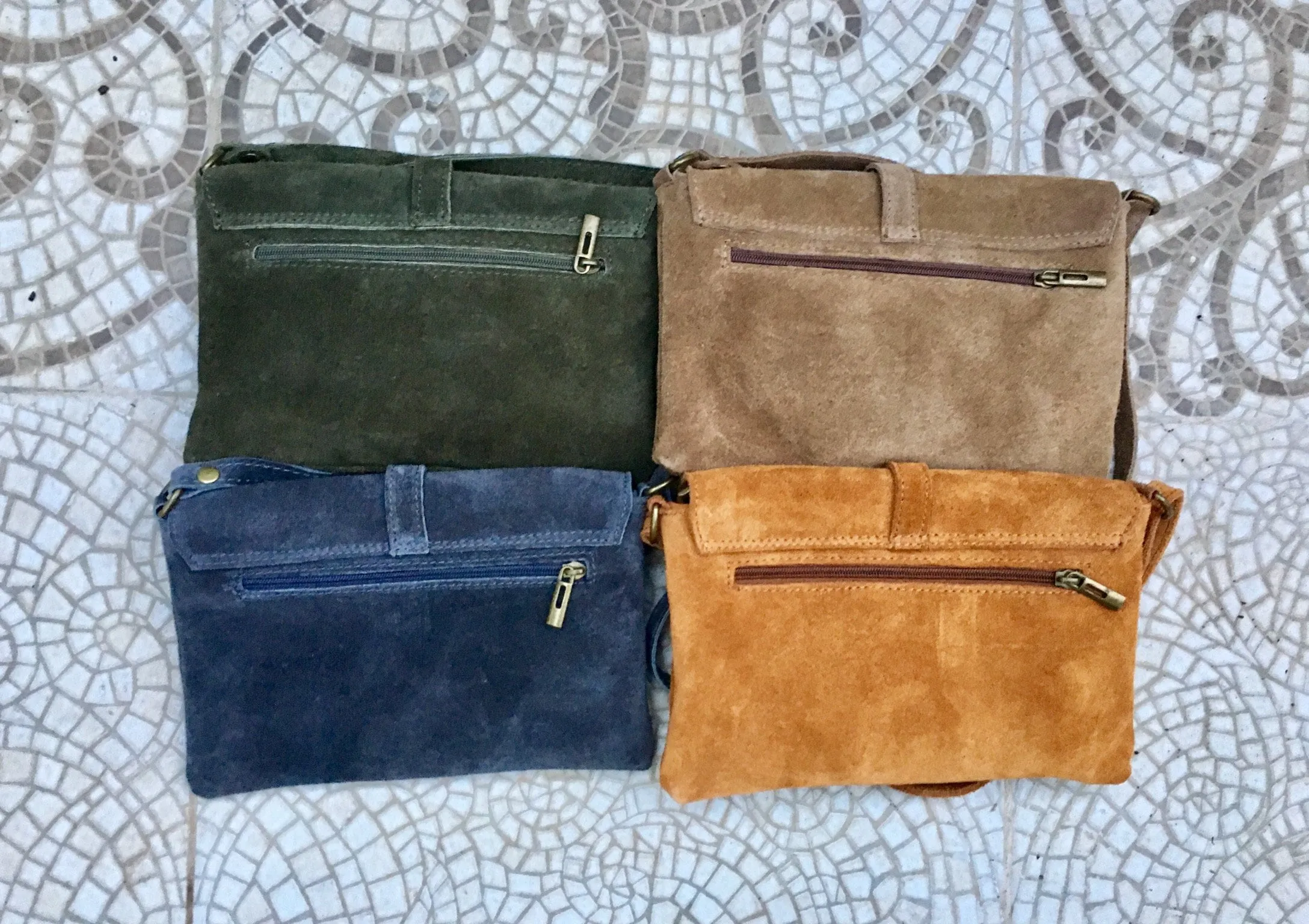 Suede leather bag in  DARK BEIGE . Crossbody bag in GENUINE  leather. Light brown  small leather bag with adjustable strap and zipper.