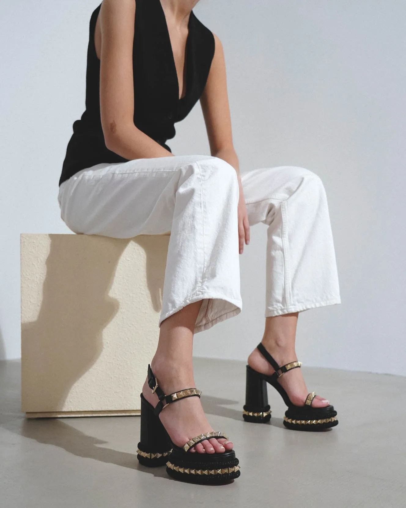 Superaclou 130 black sandals