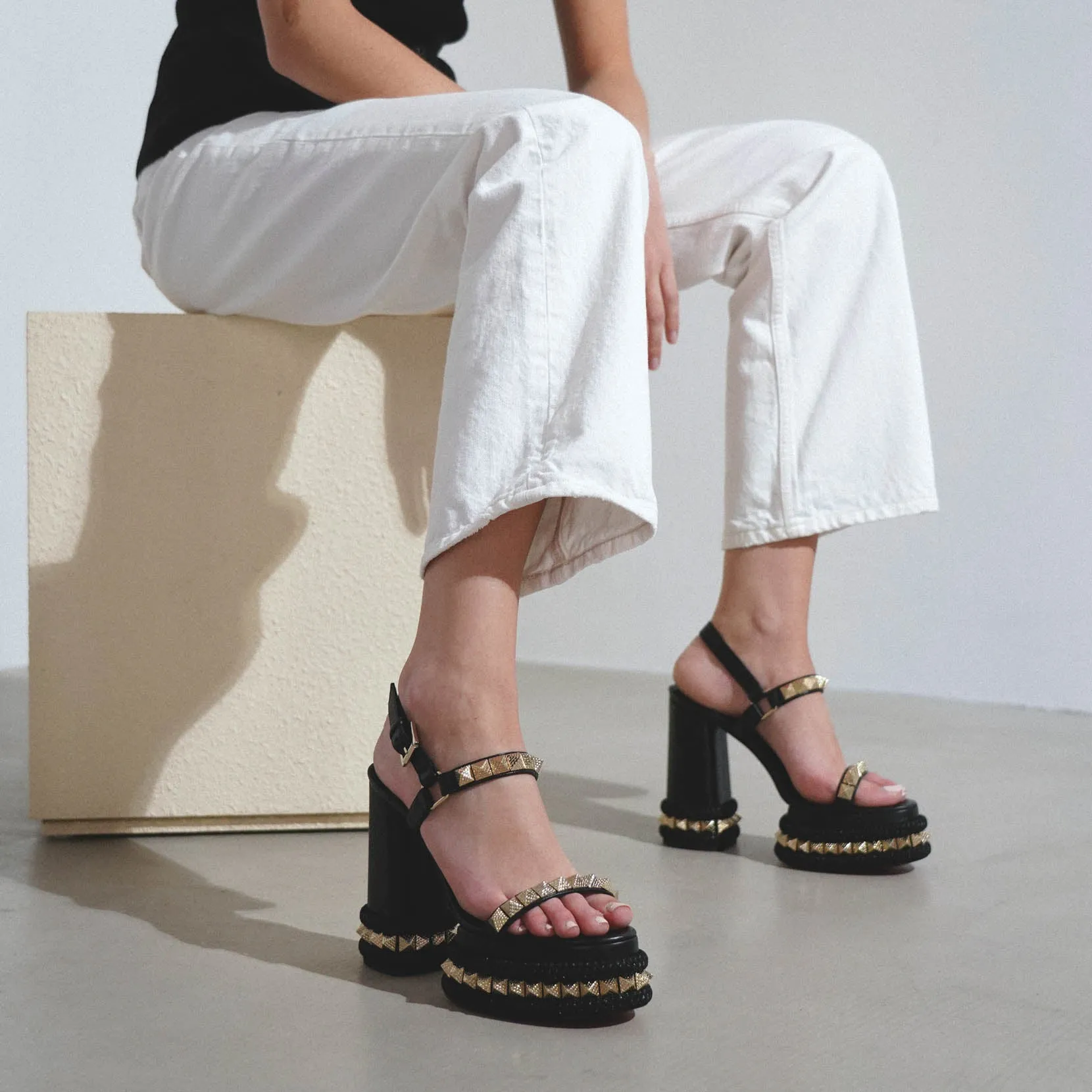 Superaclou 130 black sandals