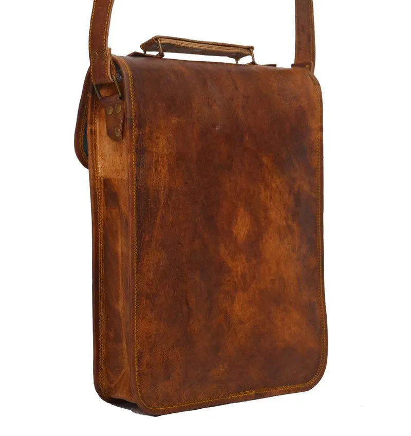 Tall Leather Satchel 15"