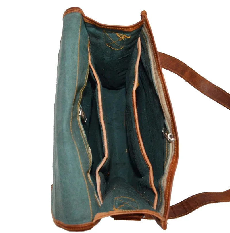 Tall Leather Satchel 15"