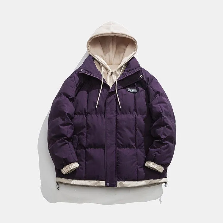 Teenagers Cotton-padded Jacket High School Students Fake Two-piece Down Cotton-padded Jacket