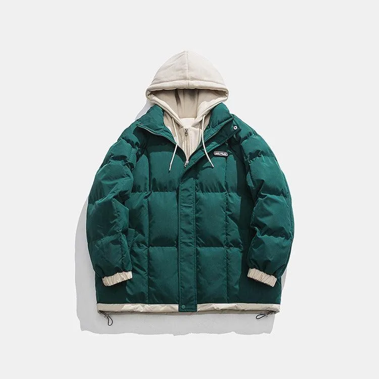 Teenagers Cotton-padded Jacket High School Students Fake Two-piece Down Cotton-padded Jacket