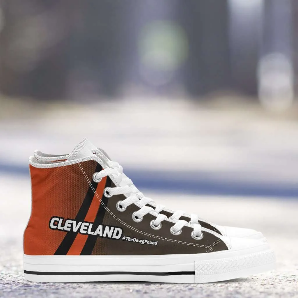 #TheDawgPound Cleveland Fan Canvas High Top Shoes