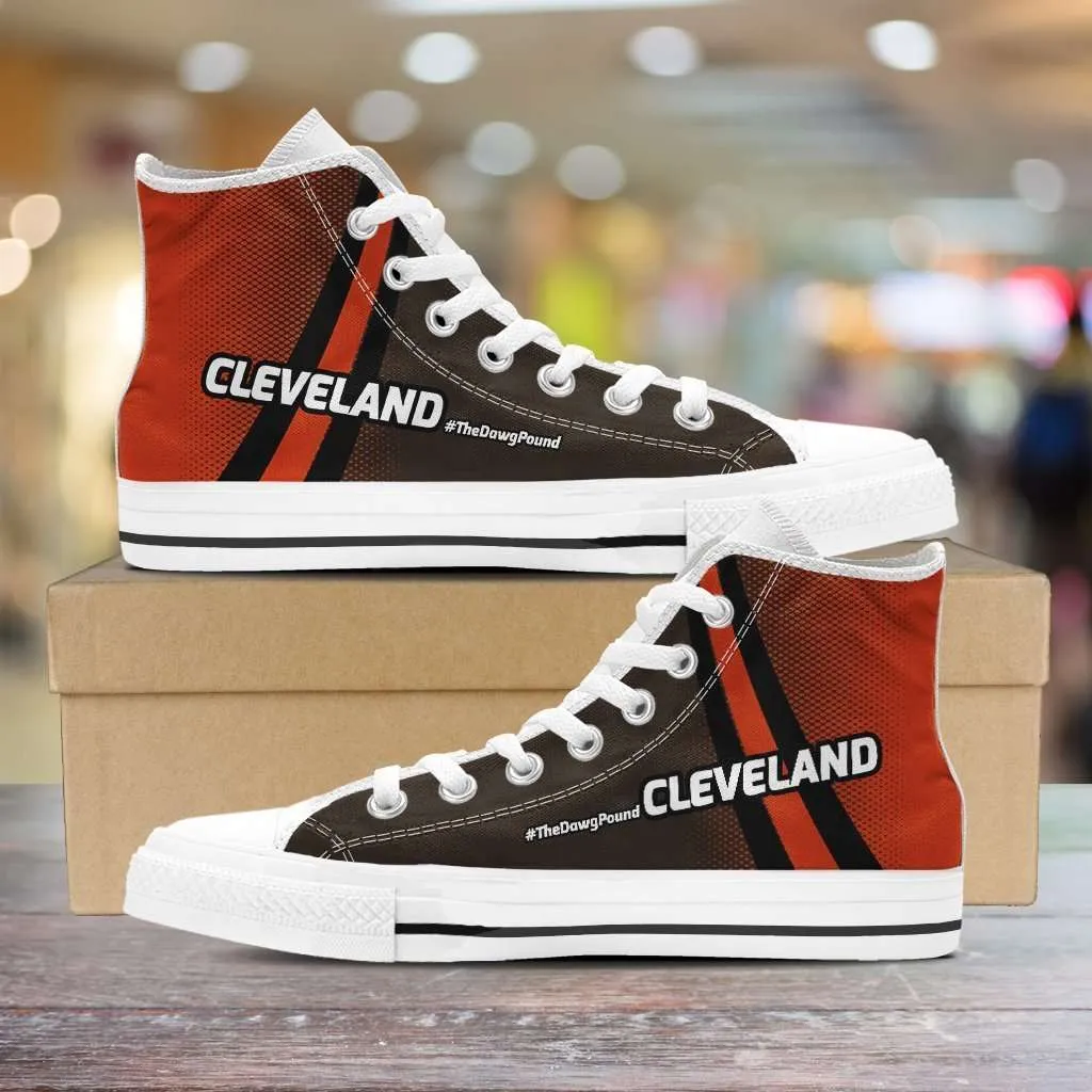 #TheDawgPound Cleveland Fan Canvas High Top Shoes
