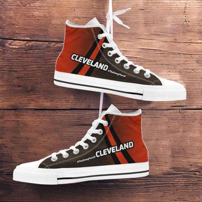 #TheDawgPound Cleveland Fan Canvas High Top Shoes